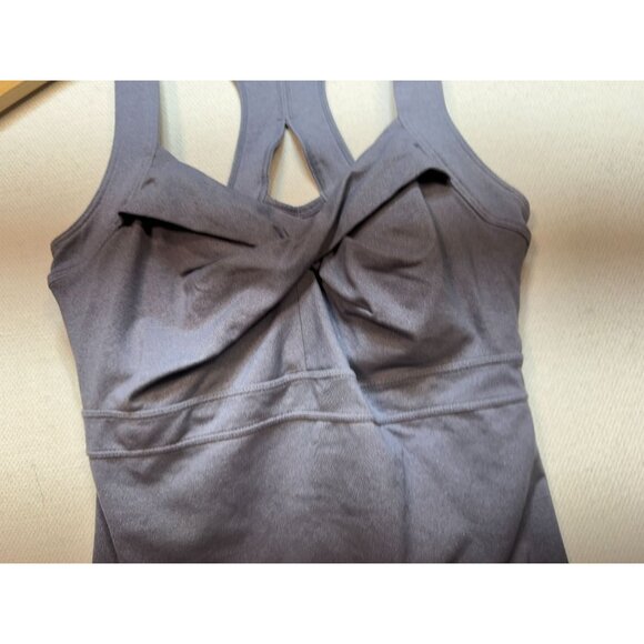 Athleta Womens Jaya Twist Front Athletic Tank Top Size ST Gray Sleeveless Yoga - Picture 3 of 10